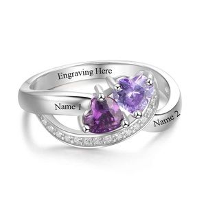 Customized Birthstone love ring